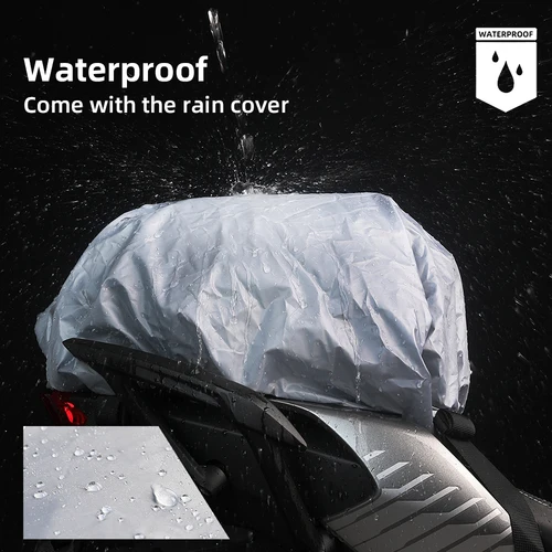 Imagen 2 del producto Rhinowalk-bolsa trasera para motocicleta, impermeable, 12-18L, para asiento trasero de Motor, bolsa rígida para equipaje de viaje, mochila para jinete