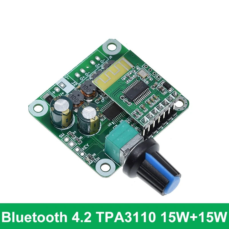 Bluetooth 4.2 TPA3110 15W / 30W X 2 Dual Channel Digital Stereo Audio Power Amplifier Board Module Car For USB Portable Speake