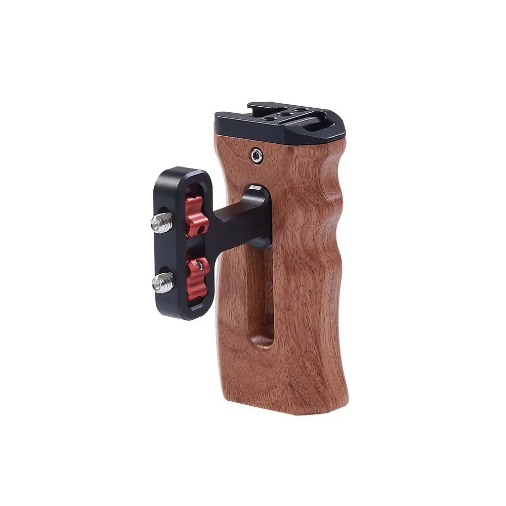

Wooden Slide Universal Side Handle For SLR Camera Cage Wooden Side Handle Universal Fill Light Side Grip Handle
