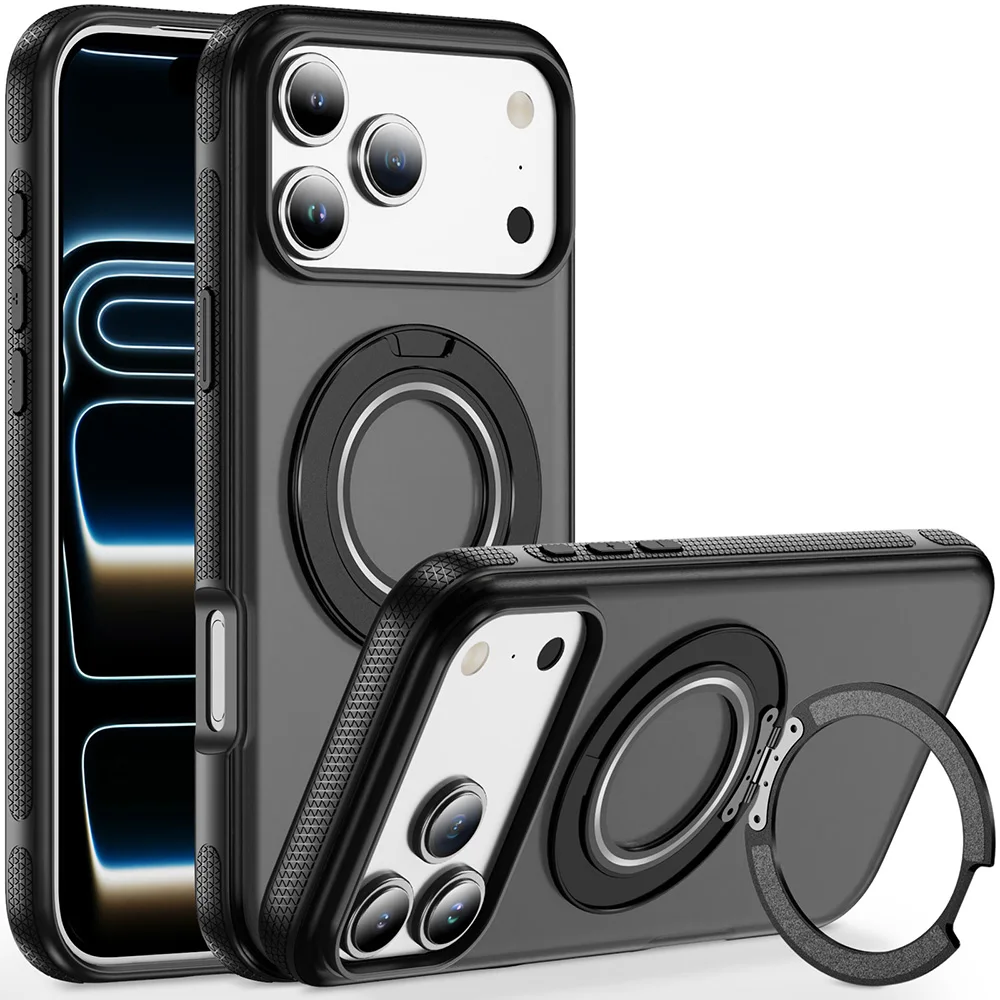 Magnetische Handyhülle mit Ständer für iPhone 18 Pro Max 17 17 Pro Max 16 15 13 12 14 15 Plus Air 16e 17e Harte Stoßfeste Schutzhülle Funda