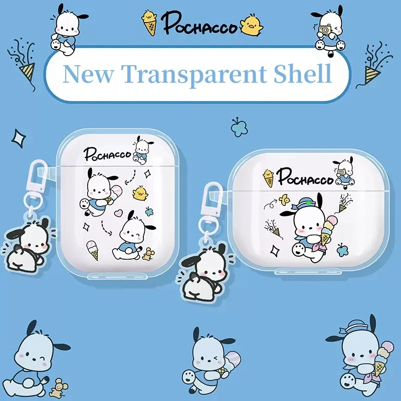 Cute Pochacco Kuromi Earphone Cases Soft Protective Cover for Airpods 1 2 3 Pro Pro2 Cartoon Bluetooth Headphone Charging Cover