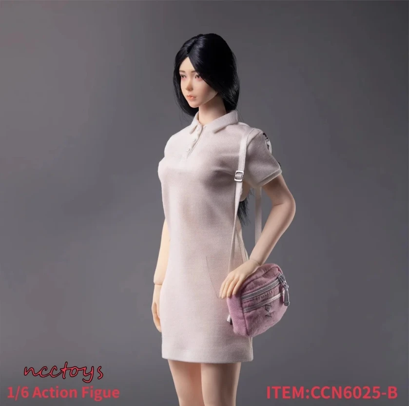 Pre-sale CCN6025 1/6 Female Polo Neck Loose Mid length Version Solid Color Dress Clothing Accessory For 6in Action Figure Model