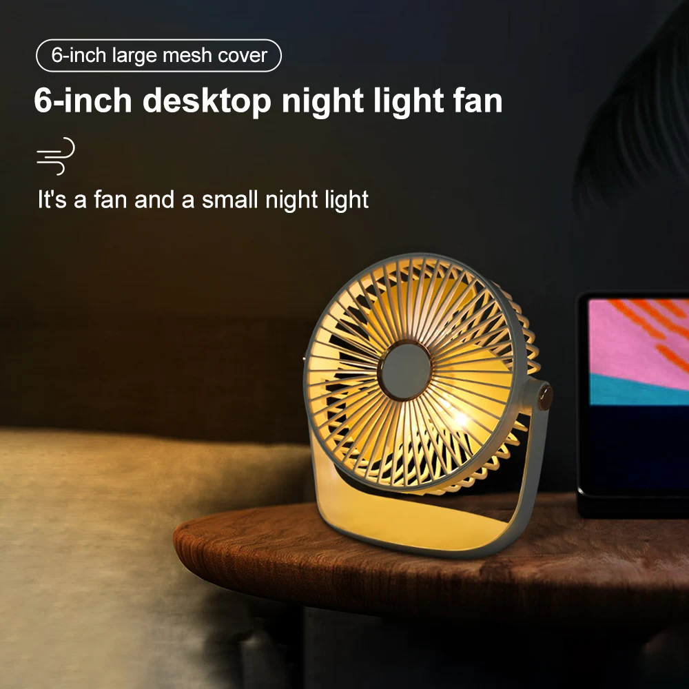 USB Recarregável Mini Desk Fan, Elétrica, Portátil, 3 Velocidades de Vento, Uso para Desktop, Desktop Use, Nova chegada