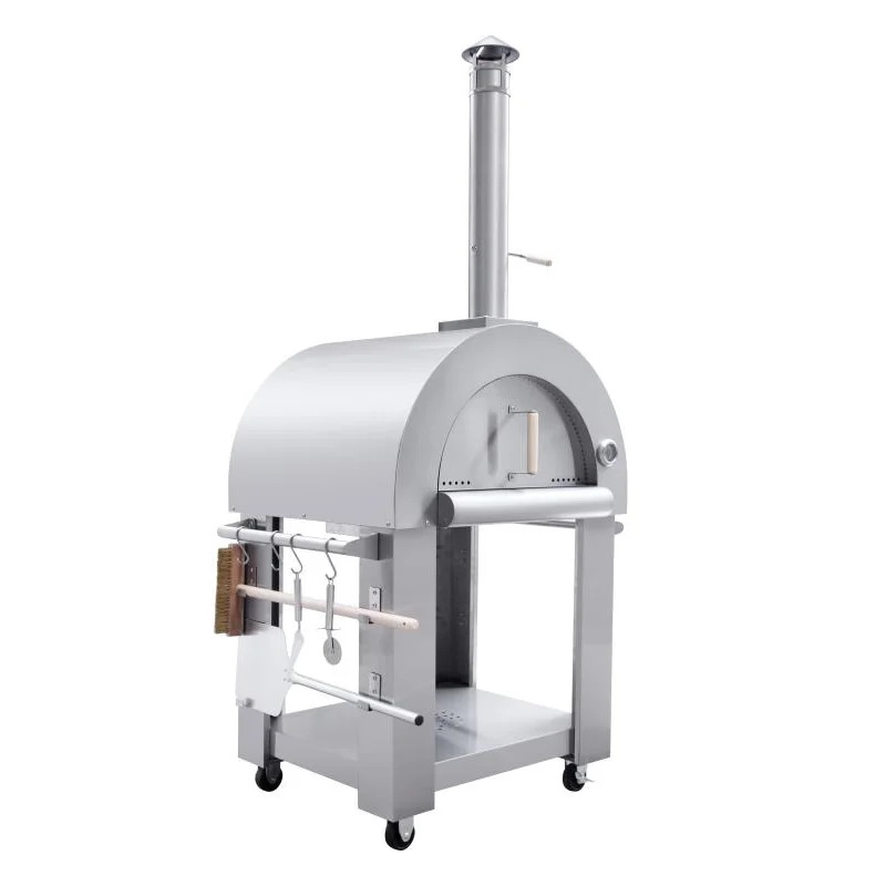 Factory price stainless steel gas and wood pellet pizza oven for outdoor