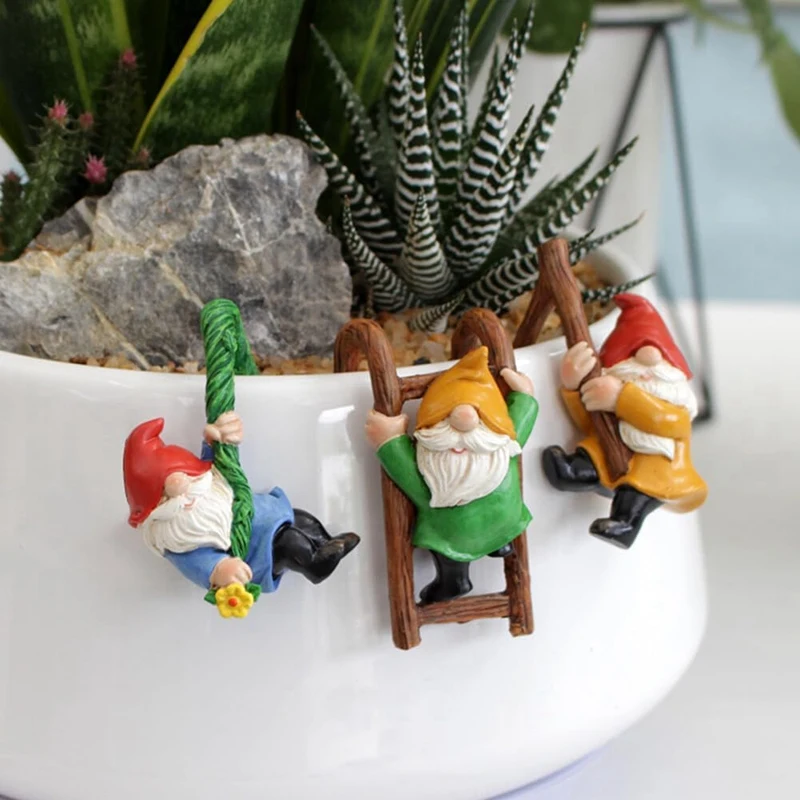 Fairy Garden Accessories Mini Gnomes Garden Kit Dwarfs Statue For Fairy Garden,Home Decoration 3Piece