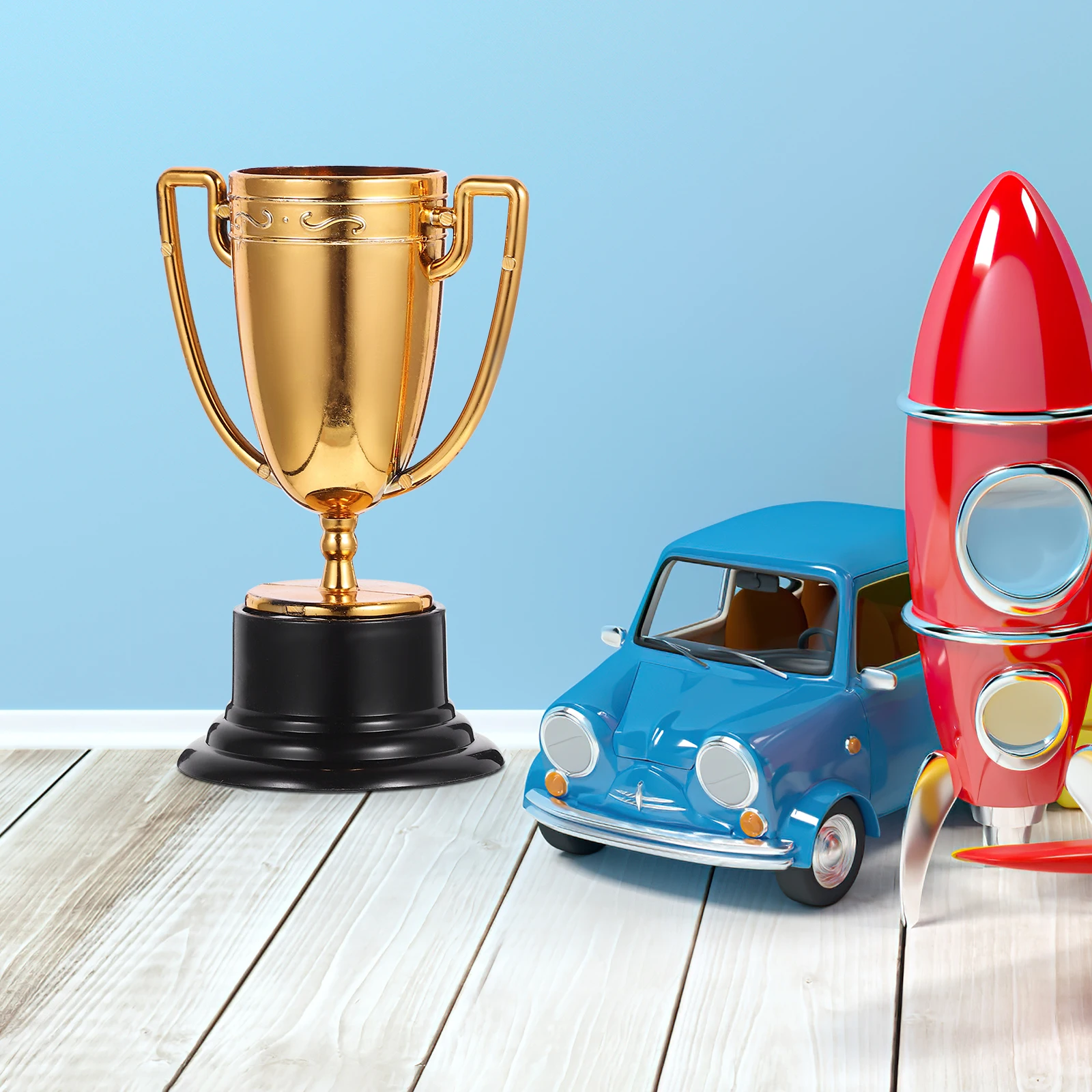 

3 Pcs Trophy Decoration Ornaments Golden Trophies for Kids Sports Little Small Prize Child
