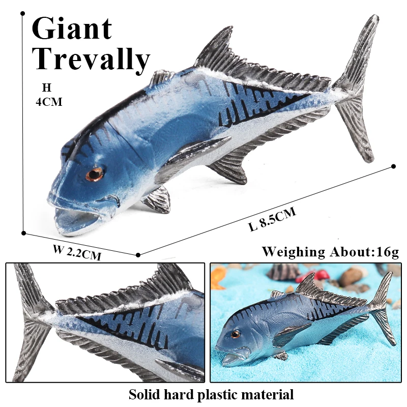 Oenux Sea Life Modell Clownfisch Lachs Bass Marine Ozean Tier Actionfiguren PVC Hochwertige Bildung Miniatur Strand Kinderspielzeug – Detail 5