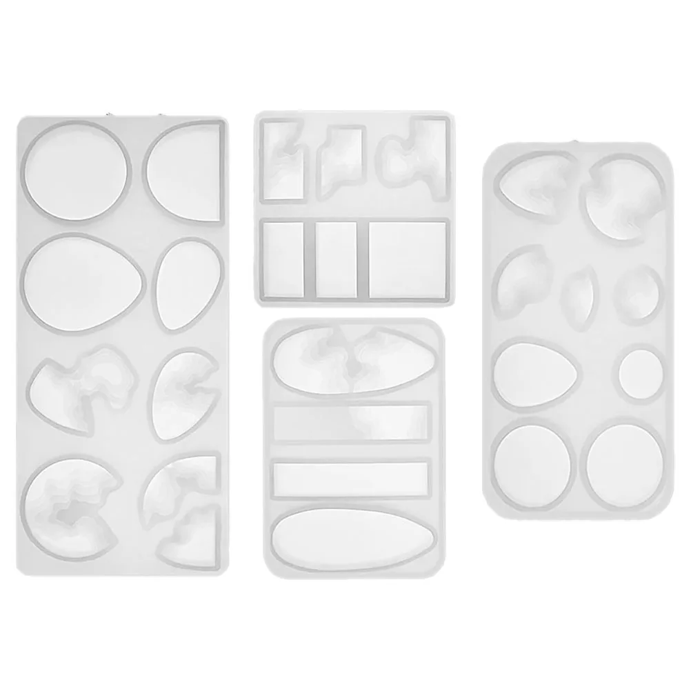 

4 Pcs Pendant Mold Novelty Molds for Epoxy Resin Key Chain Reusable Geometric Silica Gel Island