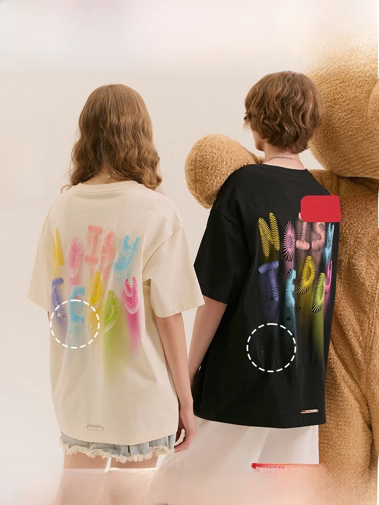 

Noisy Teddy ex ort Sve T-irt Summer New Faion Print 3D Bear Parent-Child Kids Cotton Cool Feeling round Ne