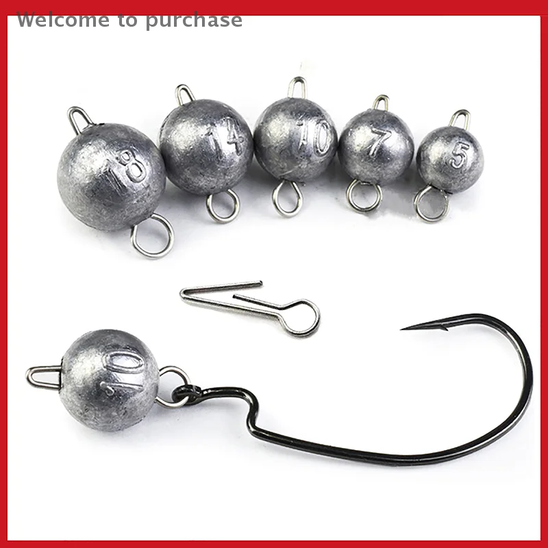 

10 Pcs 3g-14g Hook Weighted Fishing Sink Fishing Accessories Outdoor Fishing Slug Weighted Soft Bait Set