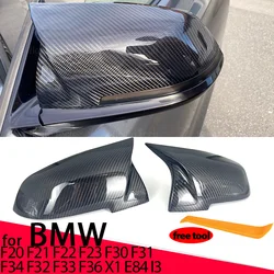 Reale in fibra di carbonio Retrovisore Laterale ala copertura dello specchio per BMW F20 F21 F87 M2 F23 F30 F32 F33 F34 F36 X1 E84 i3 i3S Accessori Auto