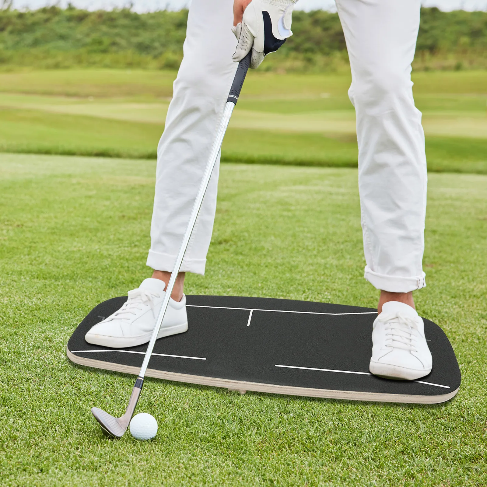 

Golf Weight Conversion Balance Board, Golf Swing Trainer, Real-Time Weight Distribution Feedback, 330Lbs Load, 28.86x11.42in, Portable for Indoor Outdoor Golf Practice