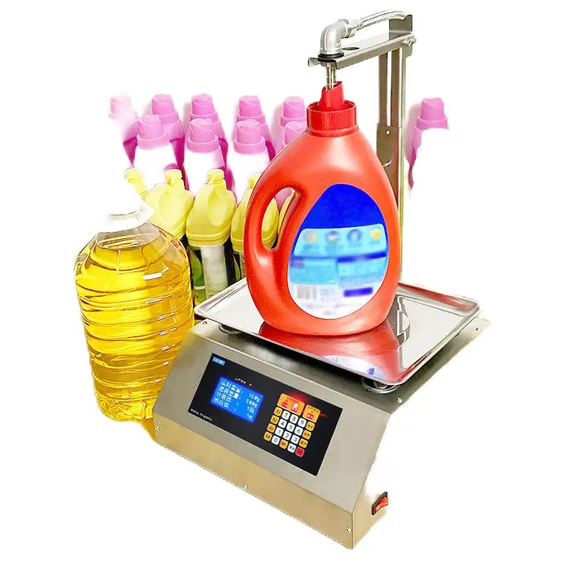 Junmin Honey Sesame Paste Edible Oil Glue Viscous Liquid Automatic Weighing Filling Machine Viscous Liquid Soap Shampoo Filler