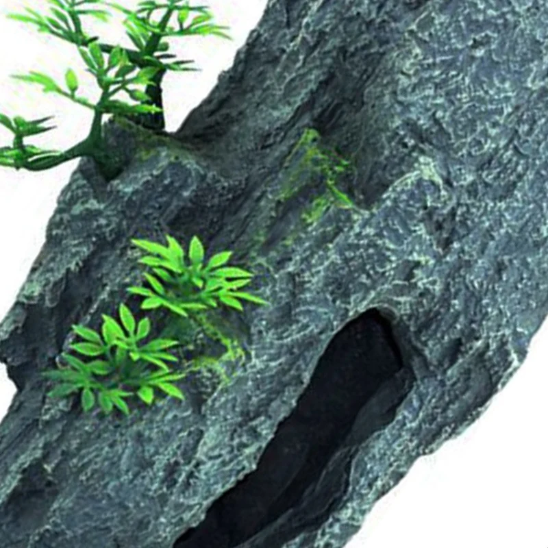 SEWS-Aquarium Mountain View Stone Ornament Tree Rock Cave Fish Tank Decoration