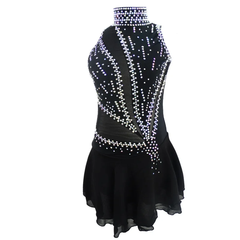 Pattern skating performance clothing bodybuilding competition art cheerleading women's competition clothing black BD651