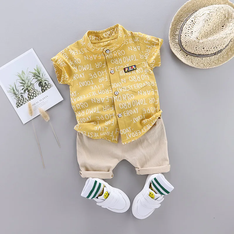 New Summer Baby Boys Clothes Suit Children Fashion Letter Shirt Shorts 2Pcs/Sets Toddler Casual Costume Infant Kids Tracksuits