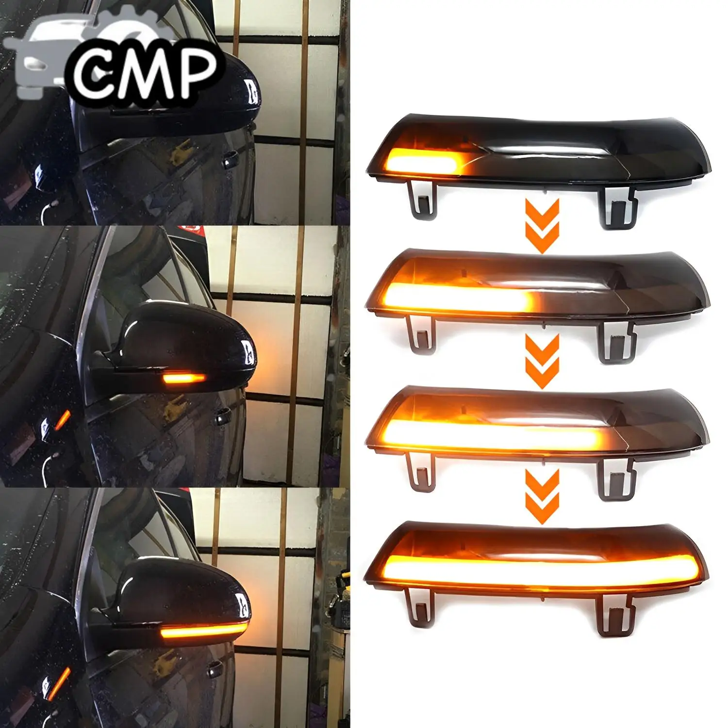 

2 шт. автомобильное динамическое зеркало, светодиодный индикатор указателя поворота, подходит для VW Golf 5 Jetta MK5 Passat B6, детали указателя поворота автомобиля