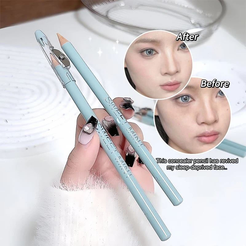 قلم كونسيلر خشبي مزدوج التأثير، يضيء حوض المسيل للدموع ويخفي ندبات حب الشباب، مكياج مقاوم للماء ذو ملمس ناعم