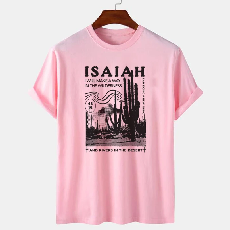 Isaiah 43:39 Bible Verse T-Shirt Women Vintage Boho Jesus Christian T Shirts Religious Faith Tee Shirts Short Sleeve Ladie Tops