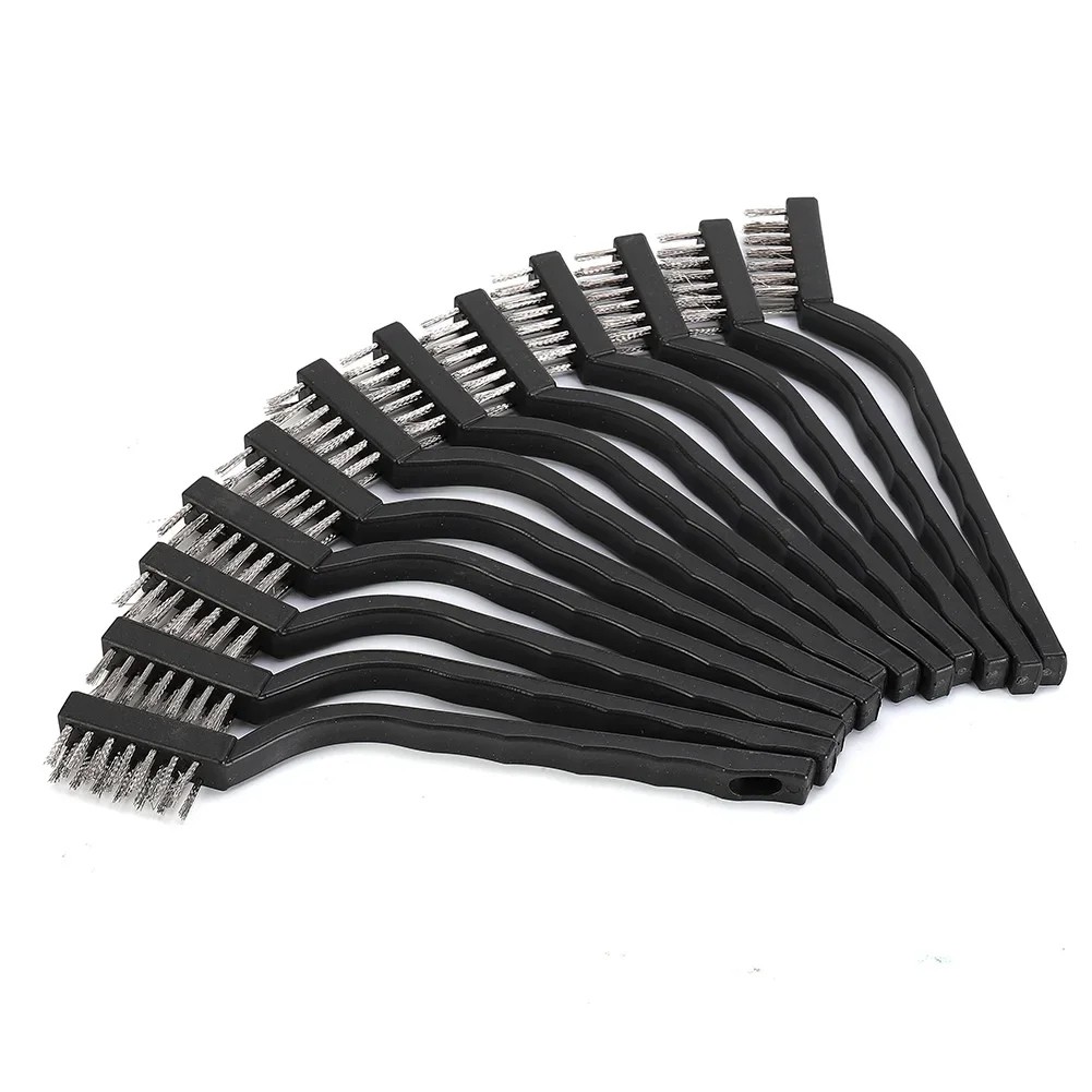 Wire Brushes Stainless Steel For Cleaning Metal Rust Removal Paint Rust Remover 12pcs Cleaning Brush Tool