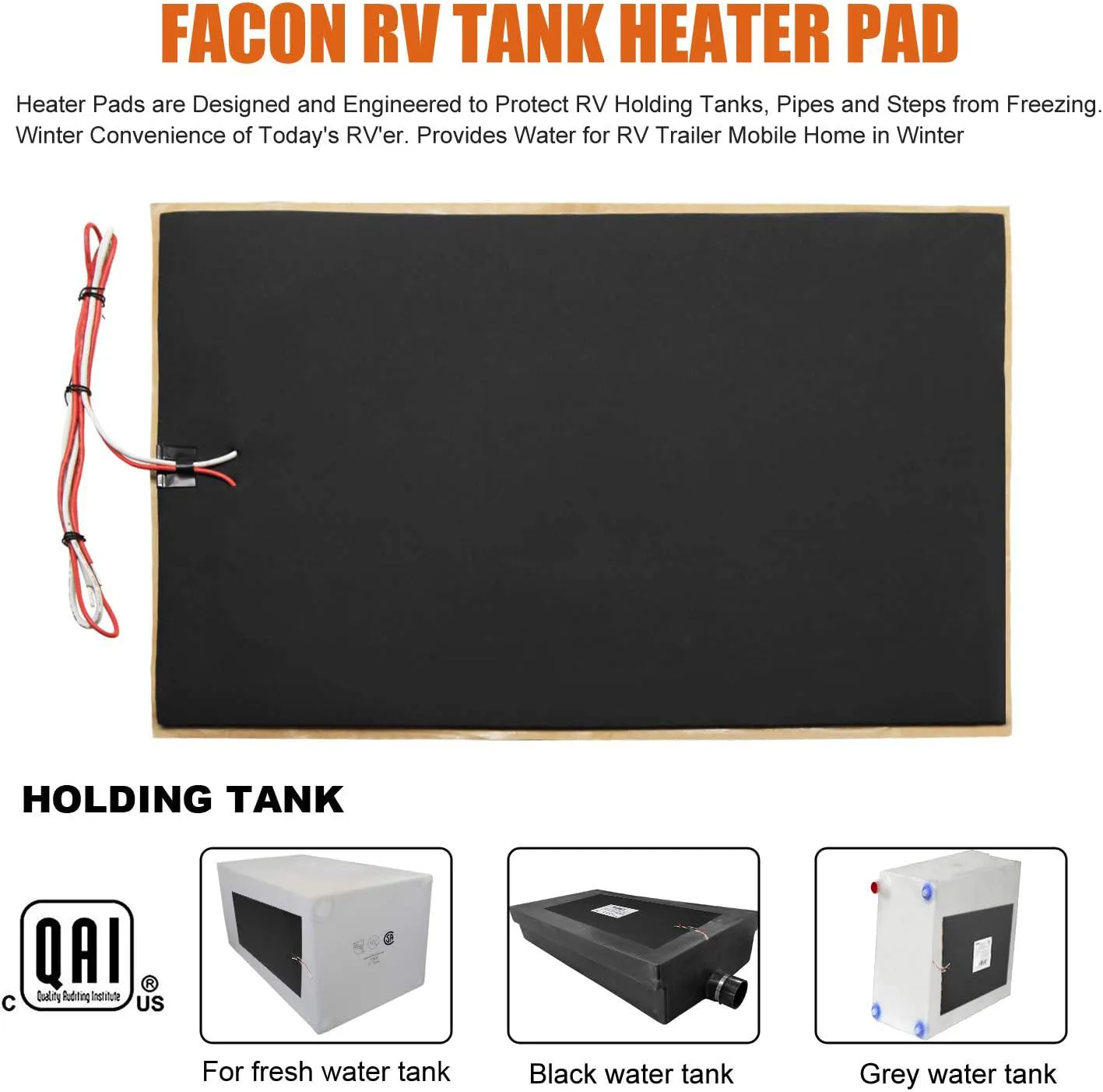 2pcs RV Tank Heater Pad Automatic Thermostat Control Heater Pad For Caravan Motorhome Camper Van RV Accessories 12V 65W
