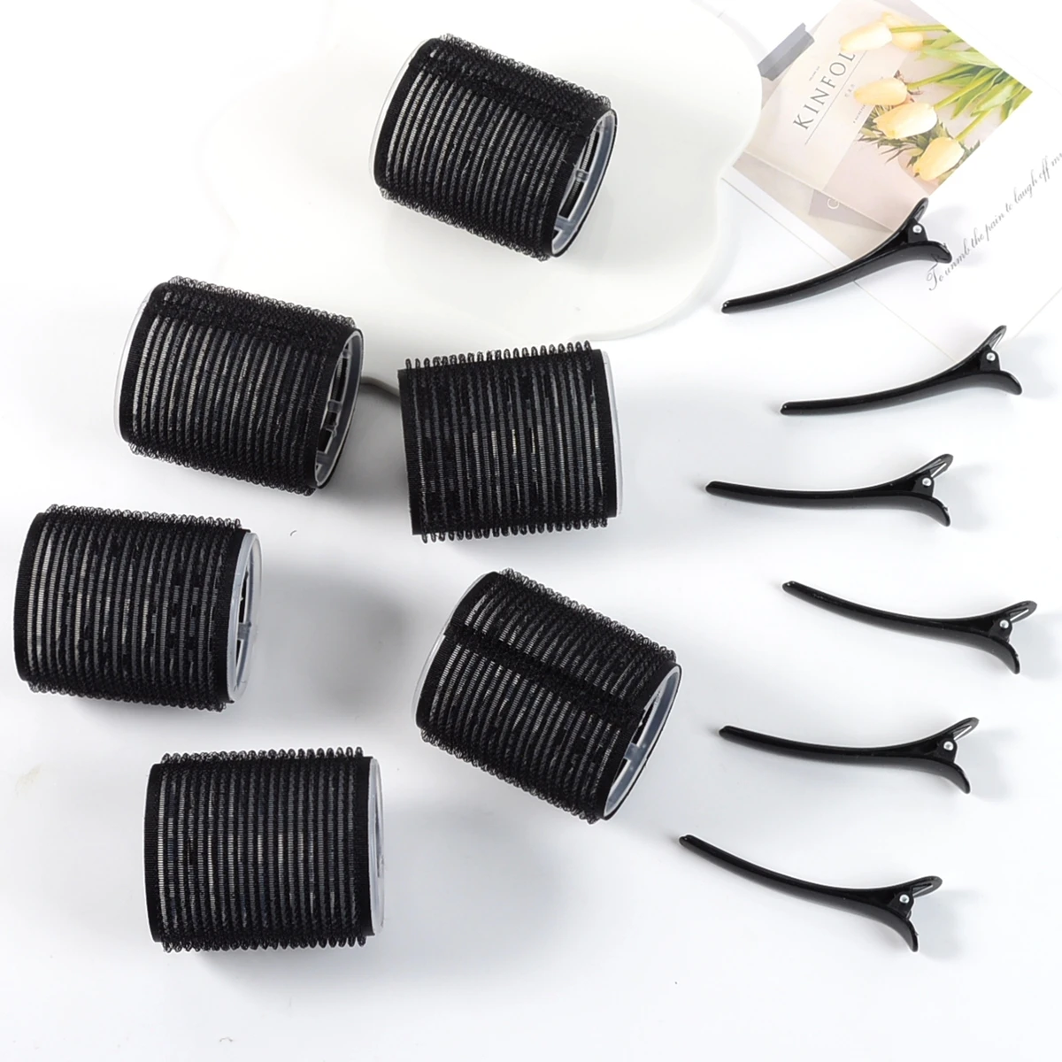 12Pcs/Set Air Bar Curling Iron Tube Self-Adhesive Magic Roll and Bangs Hair Clip Curling Styling Tool view 3