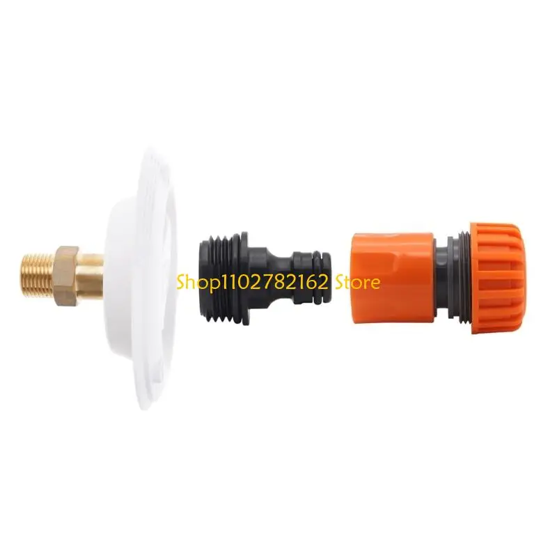 547B Brass RVs Water Inlet Adapter With Anti Leak Silicone Gasket And Impact Resistant ABS Shell For Travel Trailers
