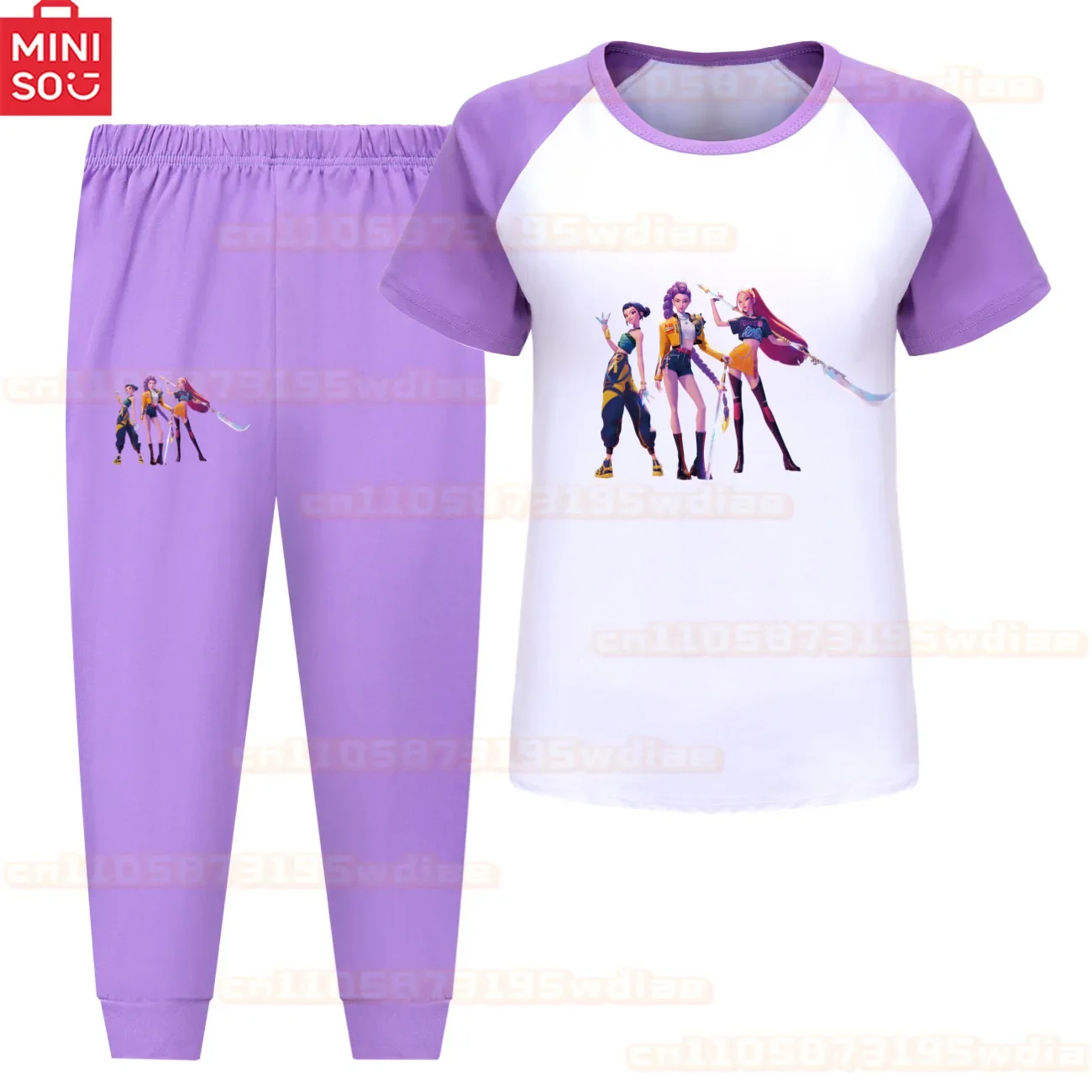 新しい KPop デーモンハンターズ子供パジャマセット幼児女の子半袖 Tシャツパンツ 2 個夏パジャマ快適な服