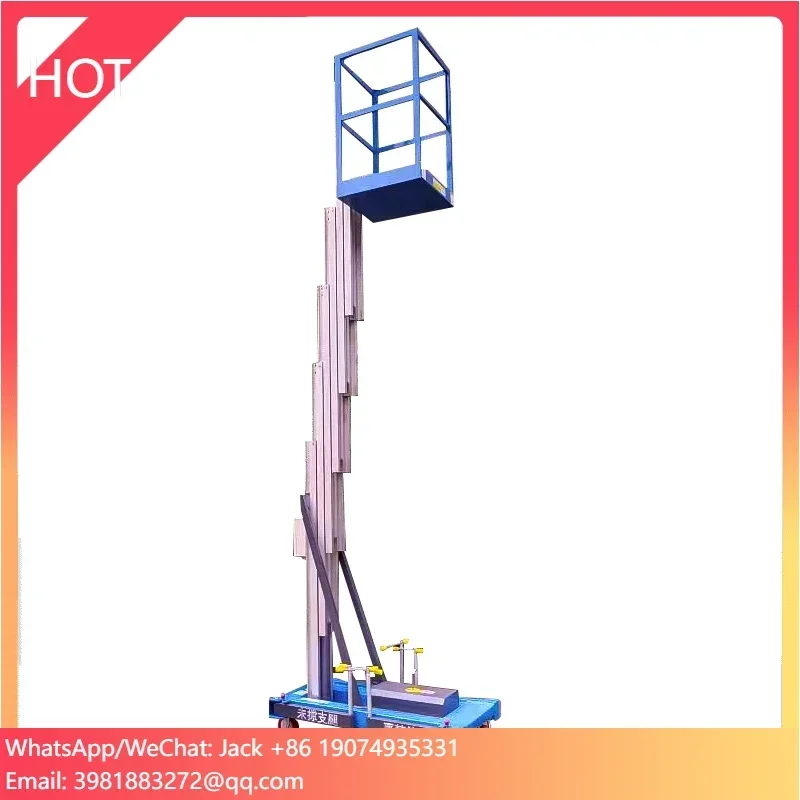 4m 6m 8m 9m 10m Single One Mast Vertical Aluminum Alloy Electric Man Lift Tables