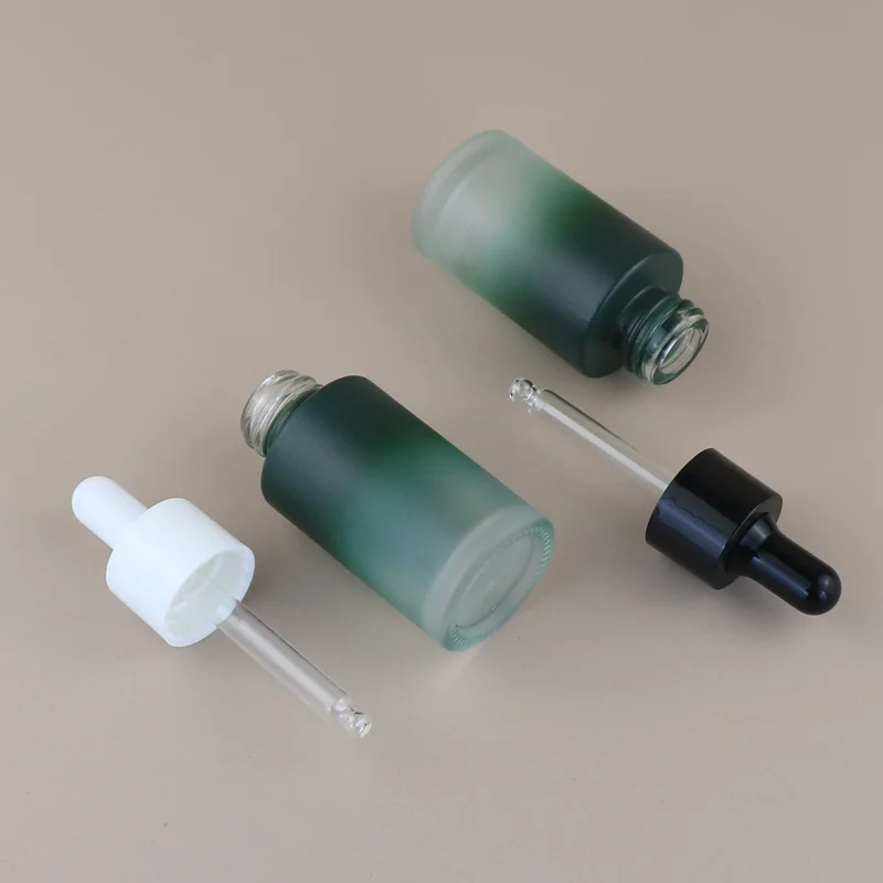 1pcs 20ml 30ml 50ml Matte Black White Glass Dropper Bottles with Glass Pipette for Cosmetic Perfume Essential Oils