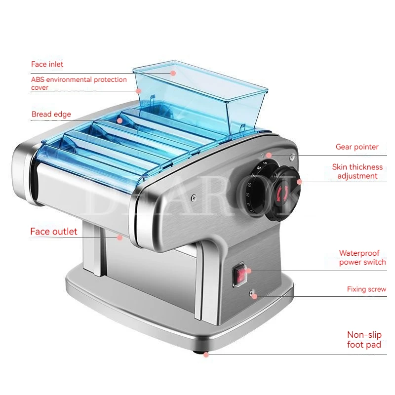 Electric Noodle Dumpling Wrapper Machine  Pasta Noodle Maker  Press All Copper Electric Commercial Household Stainless Steel