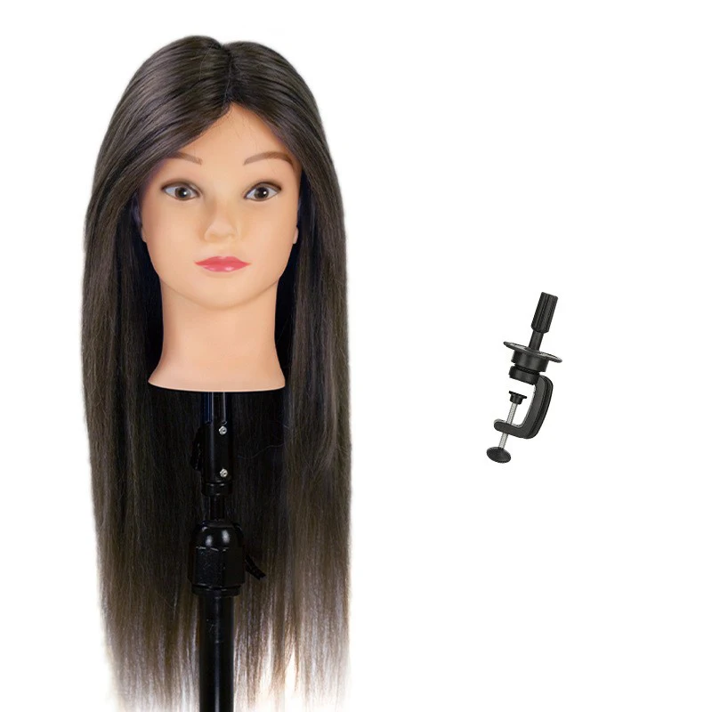 Groothandel 1 STKS Echt Haar Model Kappers Praktijk Nep Hoofd Weven Curling Trimmen Onderwijs Training Hoofd Pruik Model Hoofd