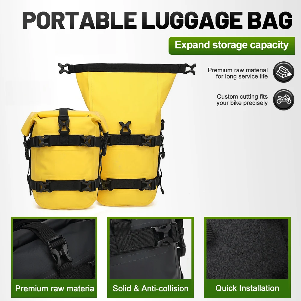 `Waterproof Quick Release Multi-Purpose Motorcycle Crash Bar Bag, Side Tail Hanging Moto Touring Riding Luggage Storage Gear`