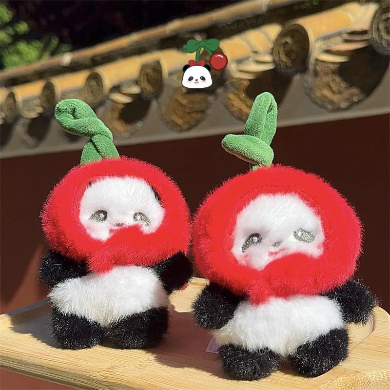 

Милая плюшевая кукла с изображением вишни и панды, мягкая игрушка, брелок, подвеска для ключей, сумка, подвесные украшения, модные аксессуары, подарки для детей