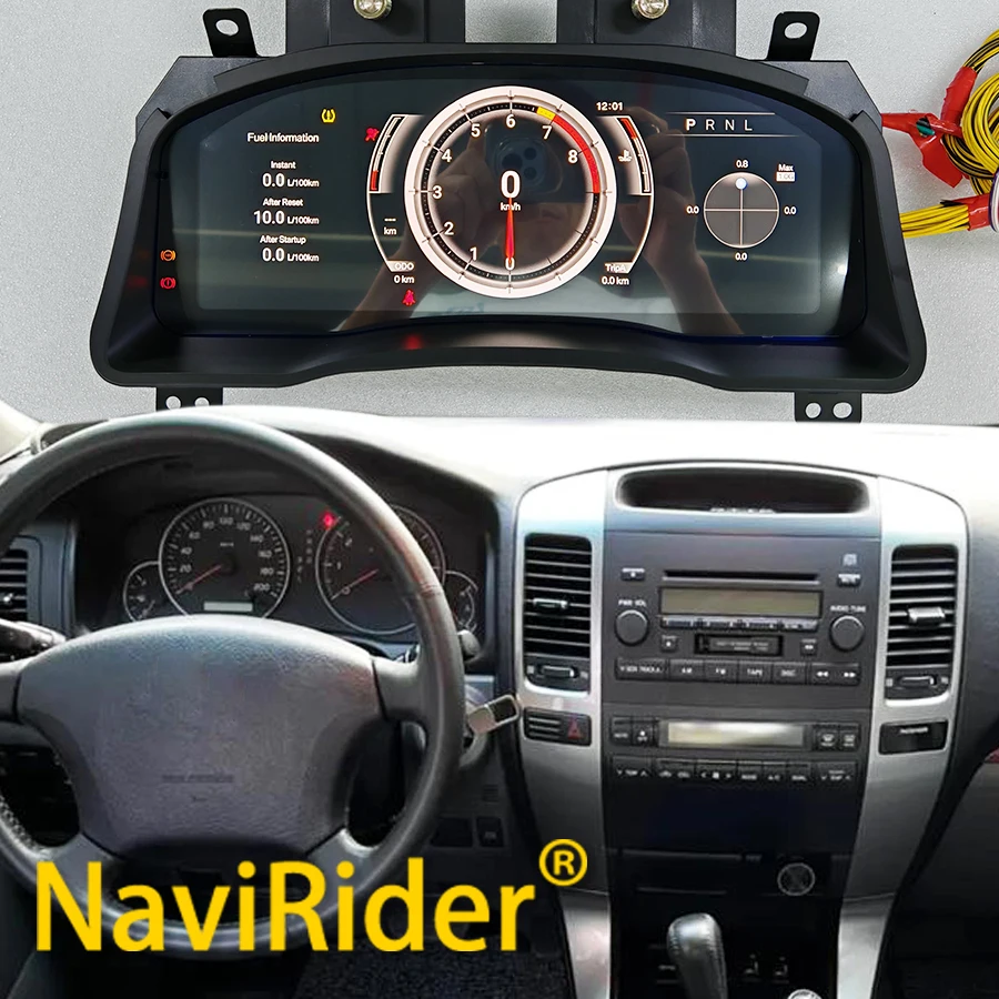 For Toyota Land Cruiser Prado 120 2004-2009 Digital Dashboard Gps Speedometer Instrument Panel Virtual Cockpit Cluster Clock