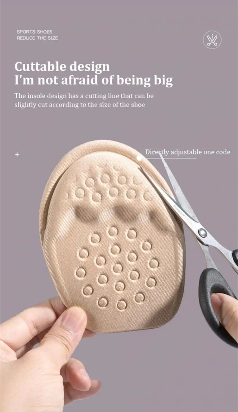 Half Insoles For Shoes Inserts Forefoot Insert Non-slip Sole Cushion Reduce Shoe Size Filler High Heels Pain Relief Shoe Padshtt