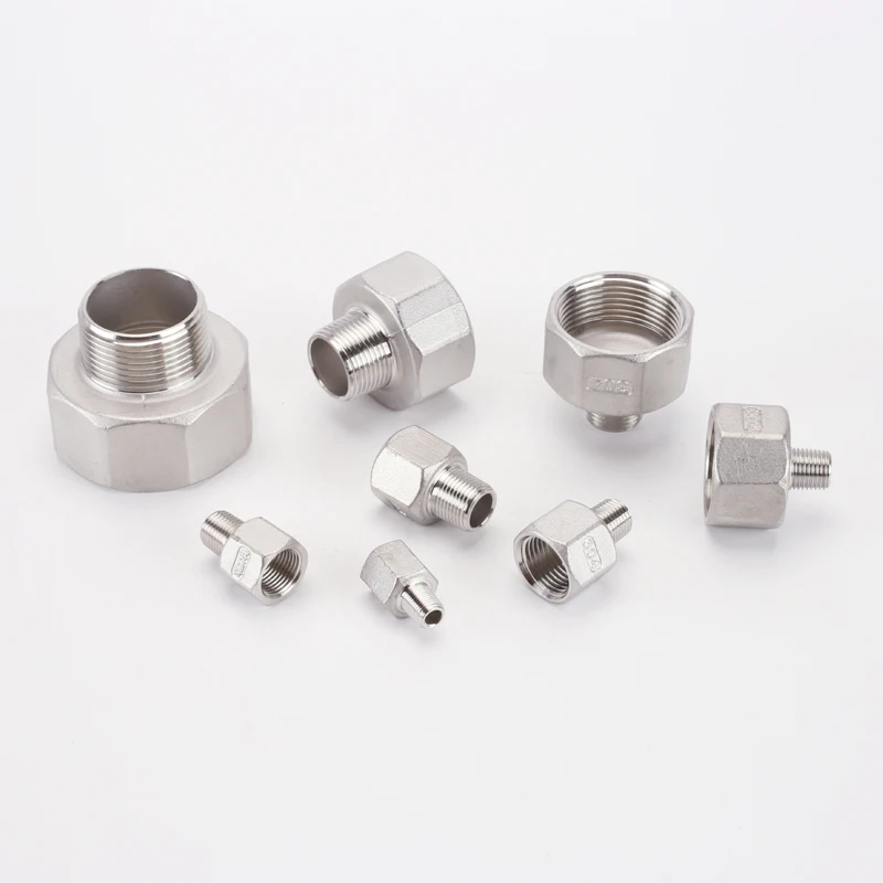 1/8 "1/4" 1/2 "3/4" 1 "1-1/4" 1-1/2 "2" BSP Dây Chuyền Giảm Tốc Kết Nối Adapter Nữ X Nam Phối Ren Thẳng 304 Thép Không Gỉ Thông Tắc Đường Ống