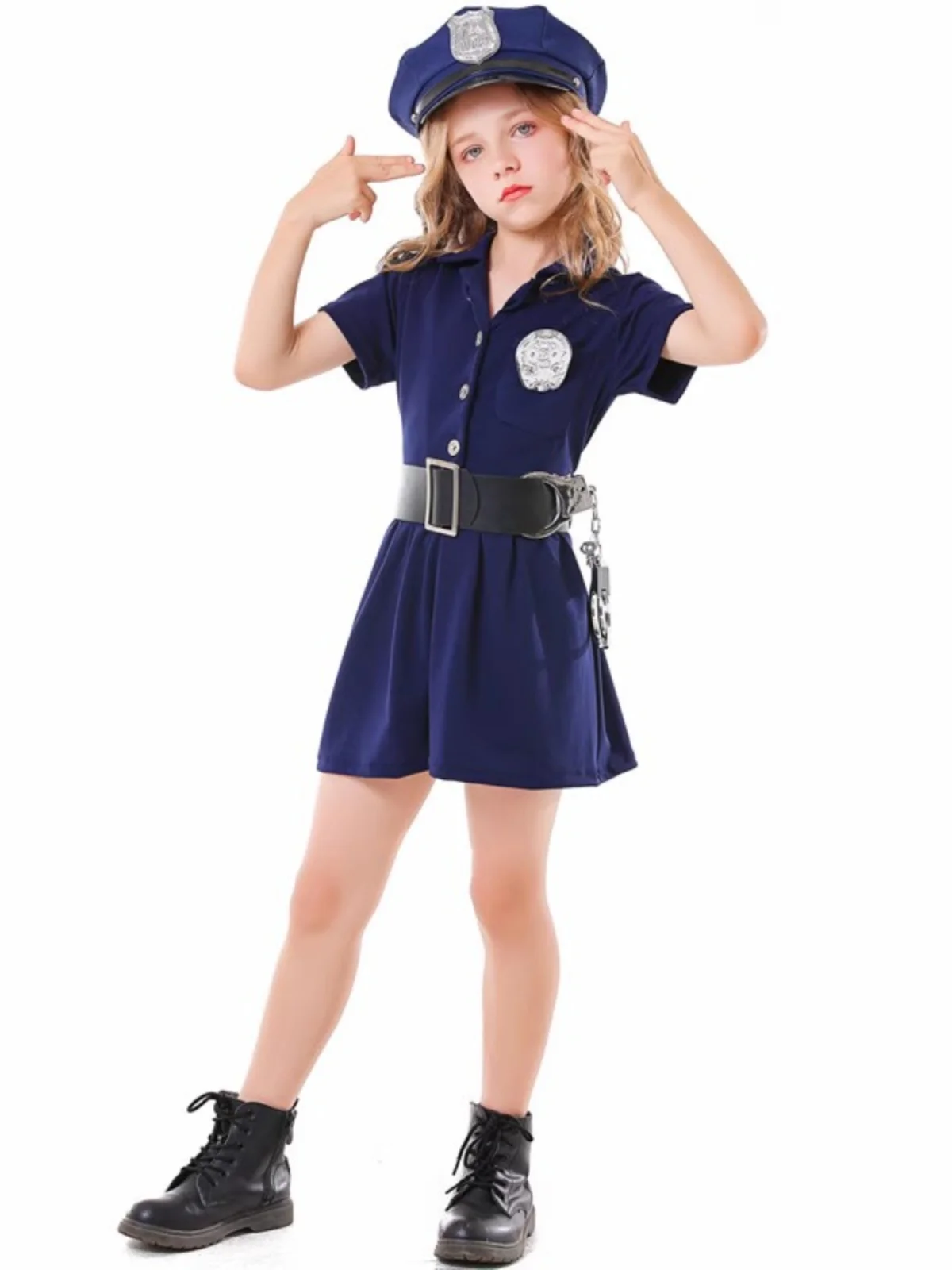 

Хэллоуин Полицейский orm Косплей Костюм Женский взрослый Fem Офицер полиции Наряд для родителей и детей Профессиональный опыт Acti...