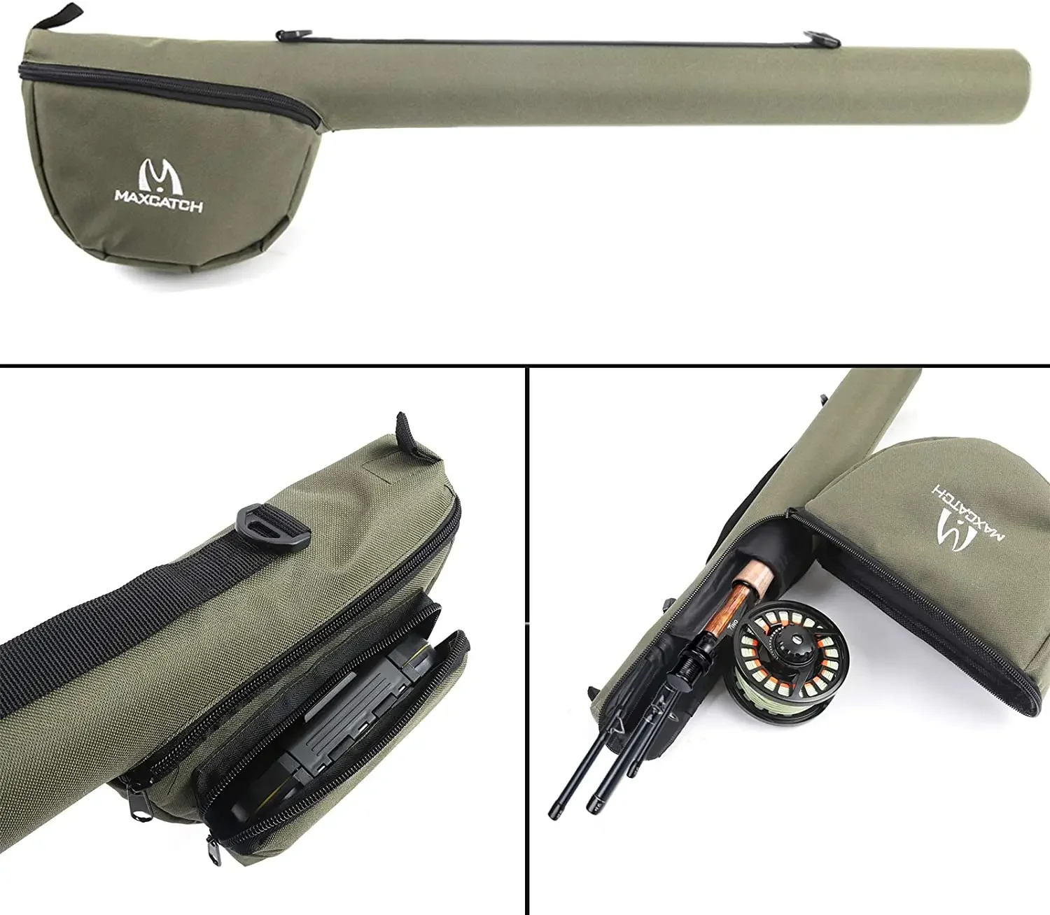 MAXCATCH Amigo Fly Fishing Kit 9ft 5-7WT Fast Action Fly Rod Reel Line Leader Hooks w/ Triangle Tube Fly Fishing Combo Set