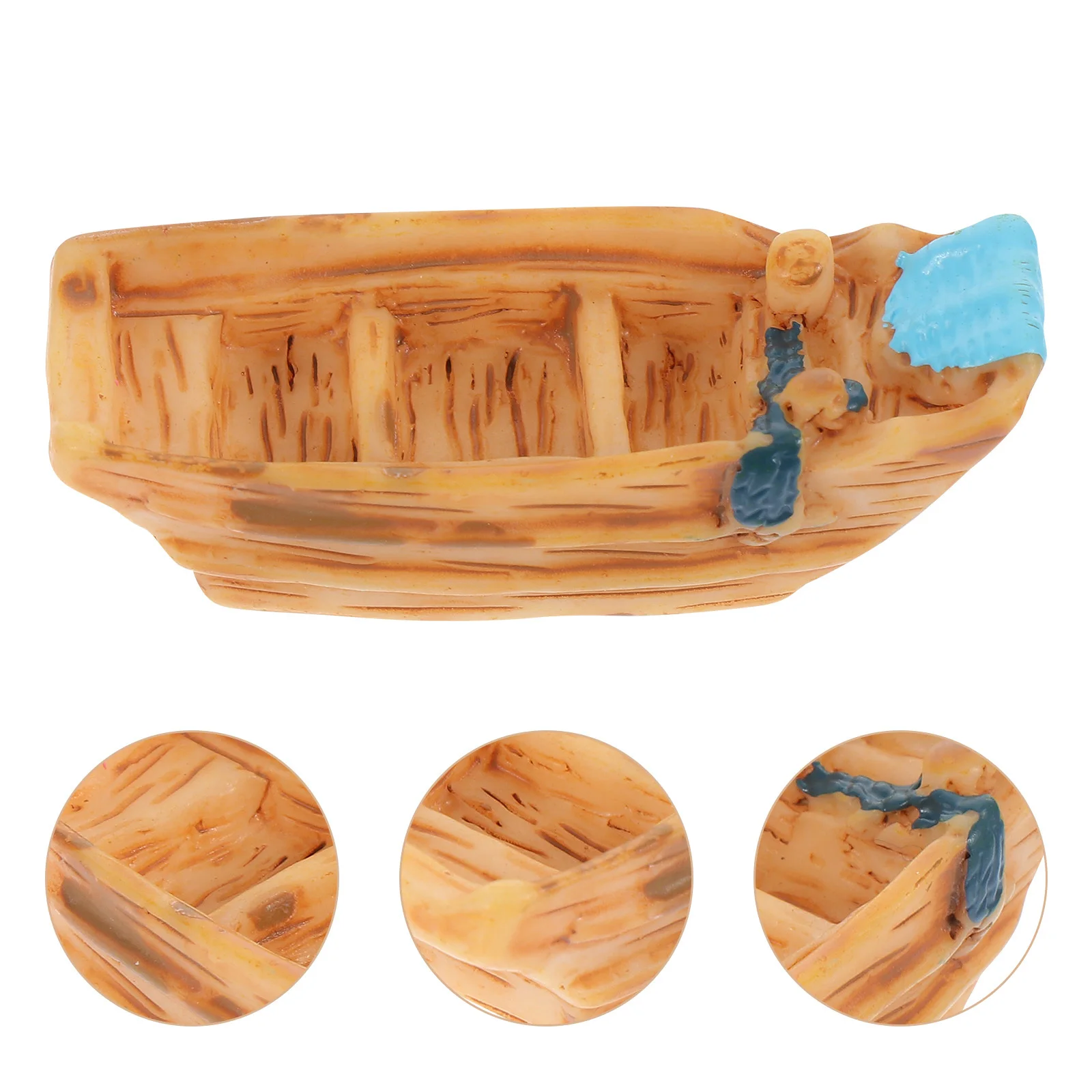 

10Pcs Mini Boat Ornaments Resin Realistic Mini House Decoration Micro Garden Scene Desktop Decor Small Garden Decor