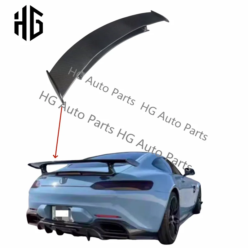 

For AMG GT Upgrade to GTR Style Carbon Fiber Rear Wing Bumper Spoiler Exterior Parts For Mercedes AMG GT GTC Trunk Spoiler