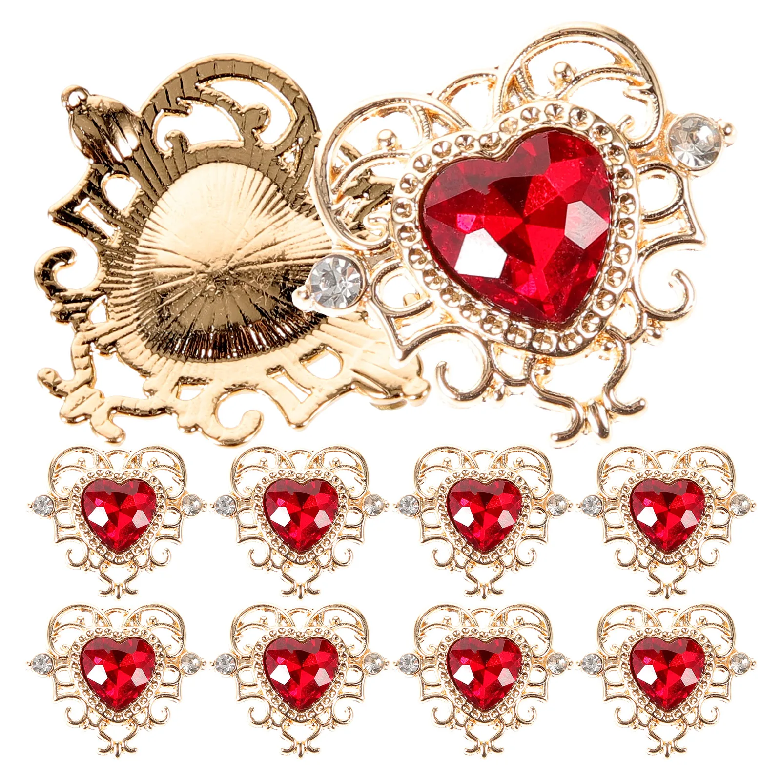 

10 Pcs Hollow Heart Accessories Gold Alloy DIY Jewelry Charms for Necklace Bracelet Keychain Charms For Diy Jewelry Crafts