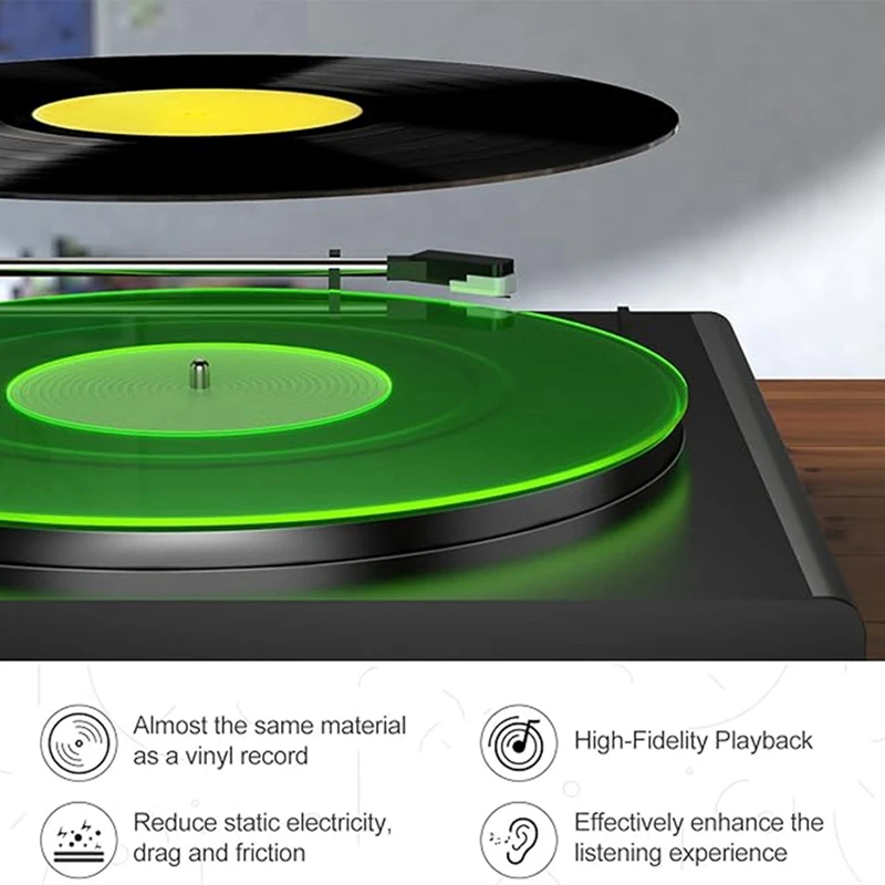 Imagem -04 - Turntable Mat Record Platter Slipmat Acrílico Player Platter Vinil Slip Mats para Turntables Antiestático Fácil de Usar