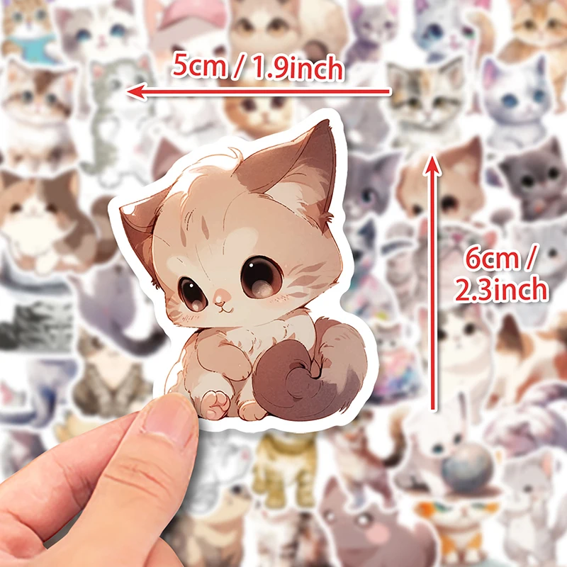 10/30/50PCS Cute Light Color Cat PVC Sticker Aesthetic Decoration Scrapbooking Children\'s Korean Stationery School Supplies