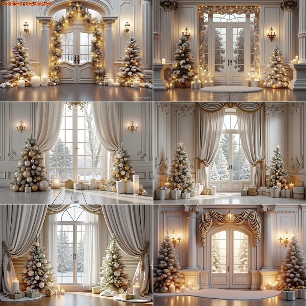 

2024 Christmas Background Photography Hall Decoration Gifts Photozone Backdrop Children Studio Photocall Accessories