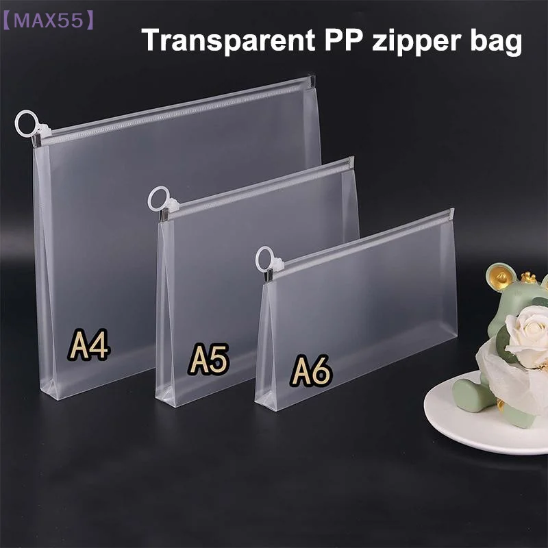 

2pcs A4/A5/A6 Transparent Waterproof File Storage Zipper Bags Used For Organizing Learning Office Supplies Storage【MAX-55】