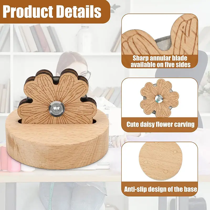 Thread Cutter For Quilting Sewing,Tabletop Yarn Cutter With Blade Saver,Thread Cutting Tools With Anti-slip Stand For Sewing