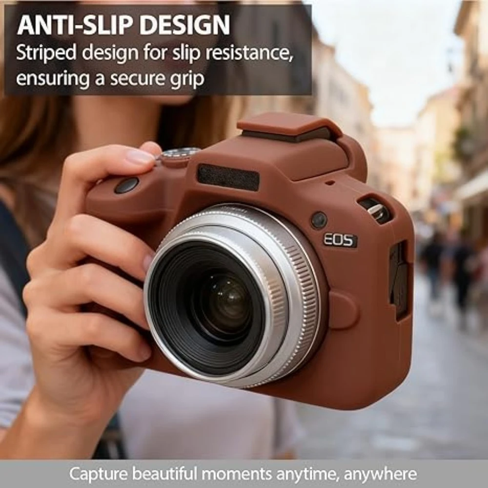

For Canon EOS ，R100 Camera Bag Body Cover Protector Mirrorless Cameras Silicone Armor Skin Case + Free Tempered Film