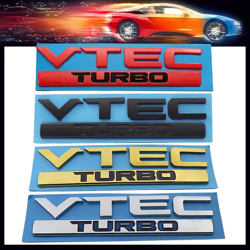 3D Premium VTEC TURBO car Hood Fender trunk Rear Bonnet Nameplate Decal Emblem Badge Sticker