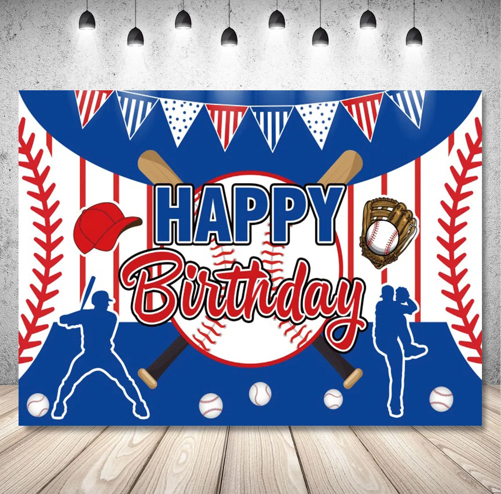 DIXSG Baseball Boys Birthday Party Banner Background Baby Shower Soccer Field Photography Backdrop Red Ball Photo Studio Props